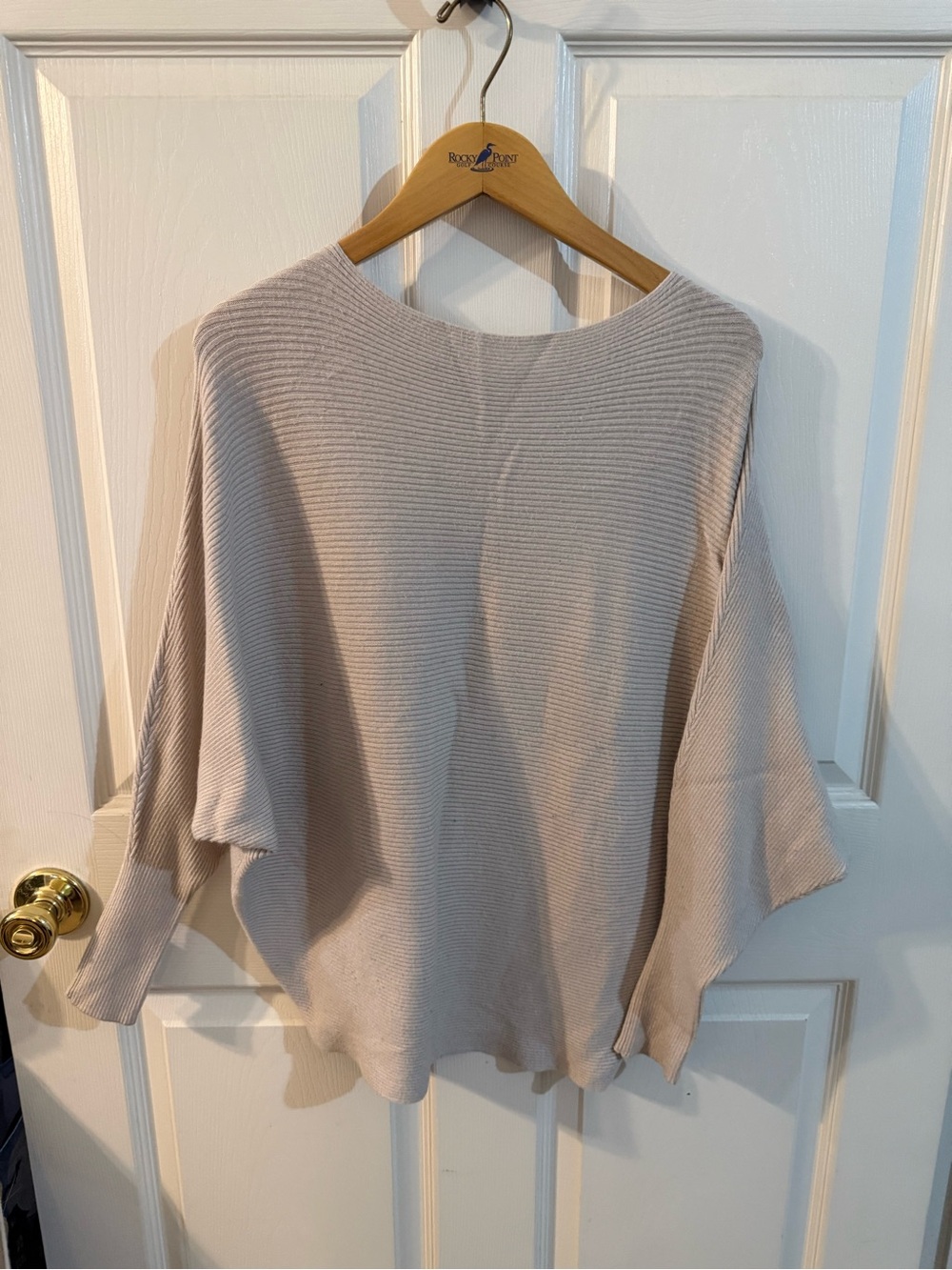 Philosophy Taupe Ribbed Scoop Neck Top